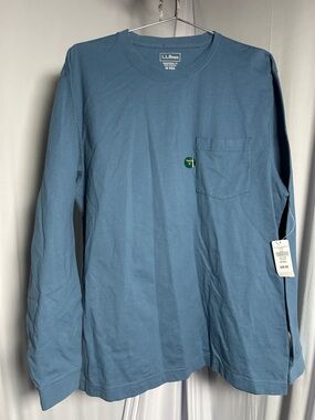 L.L. Bean Men’s Long-Sleeve Pocket Tee in Slate Blue